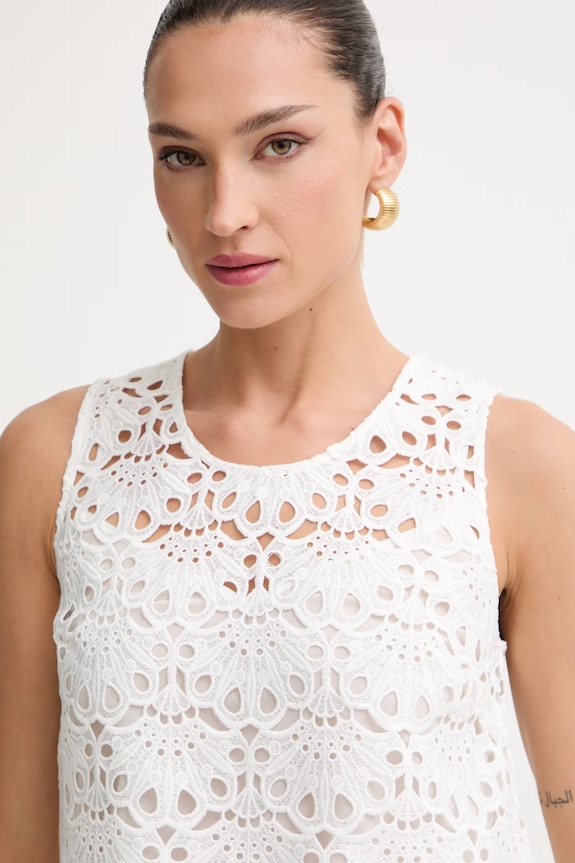 Twinset top damski koronkowy beżowy 261LM2CJJ