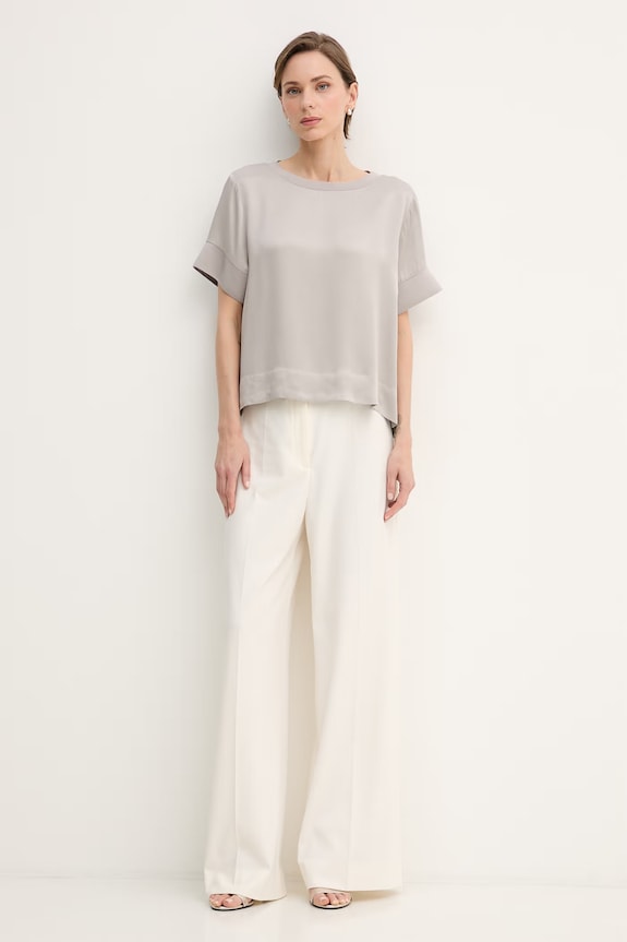 Sisley bluzka damska z wiskozy 52BZLQ0AN szary SS26