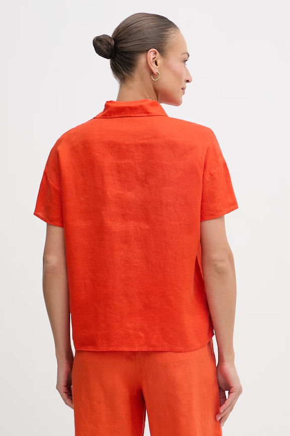 Oblečenie United Colors of Benetton blúzka dámska ľanová 5BMLDQ0D2 oranžová