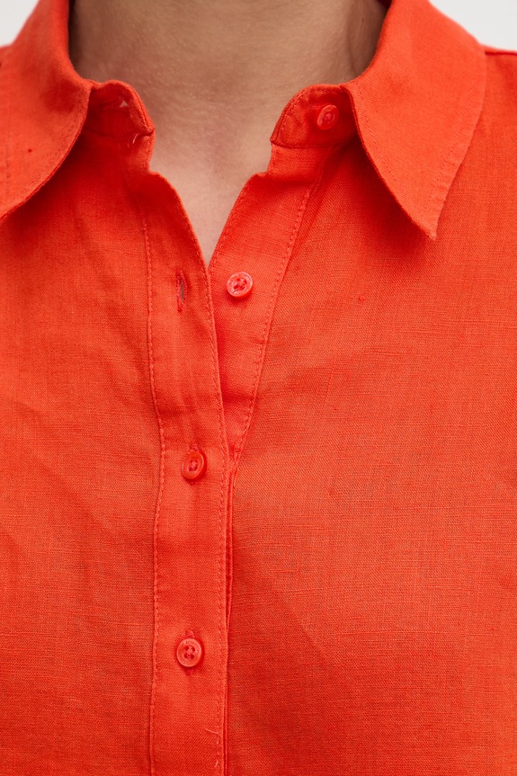 United Colors of Benetton blúzka dámska ľanová 5BMLDQ0D2 oranžová
