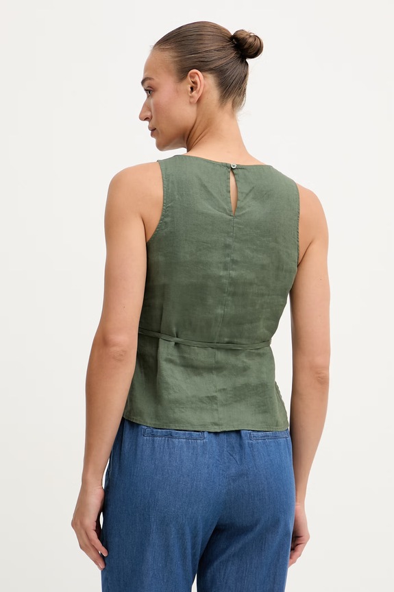 Îmbrăcăminte United Colors of Benetton top pentru femei din in 5BMLDQ0DZ verde