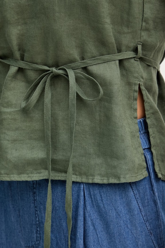 United Colors of Benetton top pentru femei din in 5BMLDQ0DZ verde