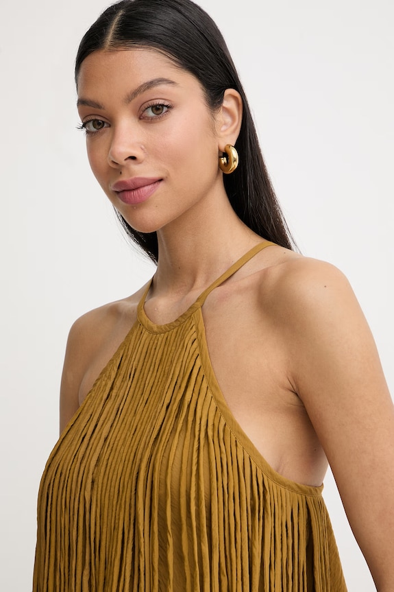 Pinko bluză halter pentru femei, cu vâscoză verde 106794.A3AY