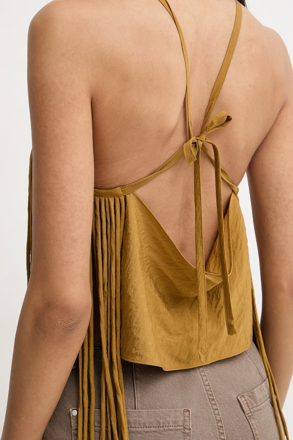Pinko bluză halter pentru femei, cu vâscoză 106794.A3AY verde