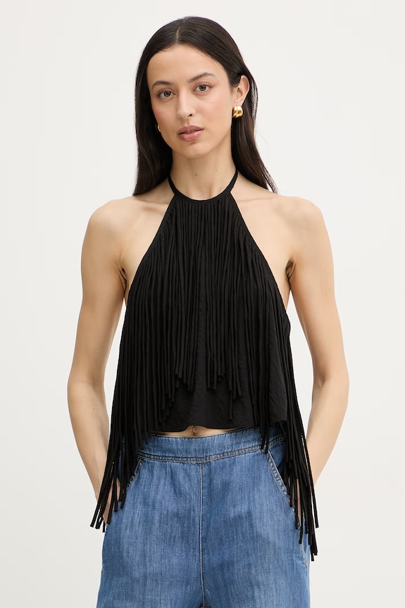 Pinko bluză halter pentru femei, cu vâscoză negru 106794.A3AY
