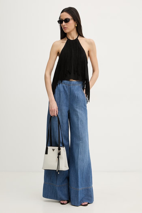 Pinko bluză halter pentru femei, cu vâscoză 106794.A3AY negru SS26