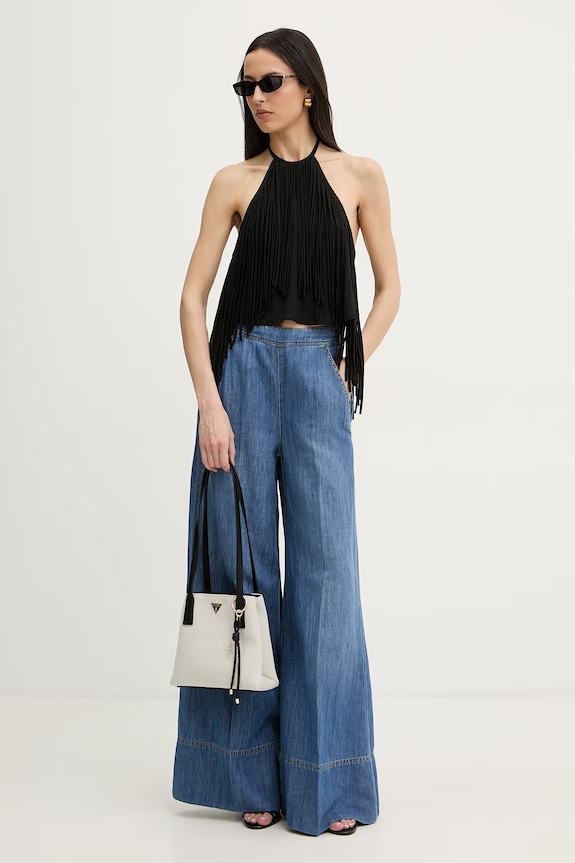 Pinko bluză halter pentru femei, cu vâscoză 106794.A3AY negru SS26