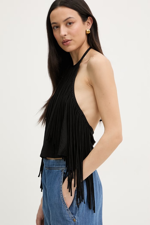 Pinko bluză halter pentru femei, cu vâscoză negru 106794.A3AY