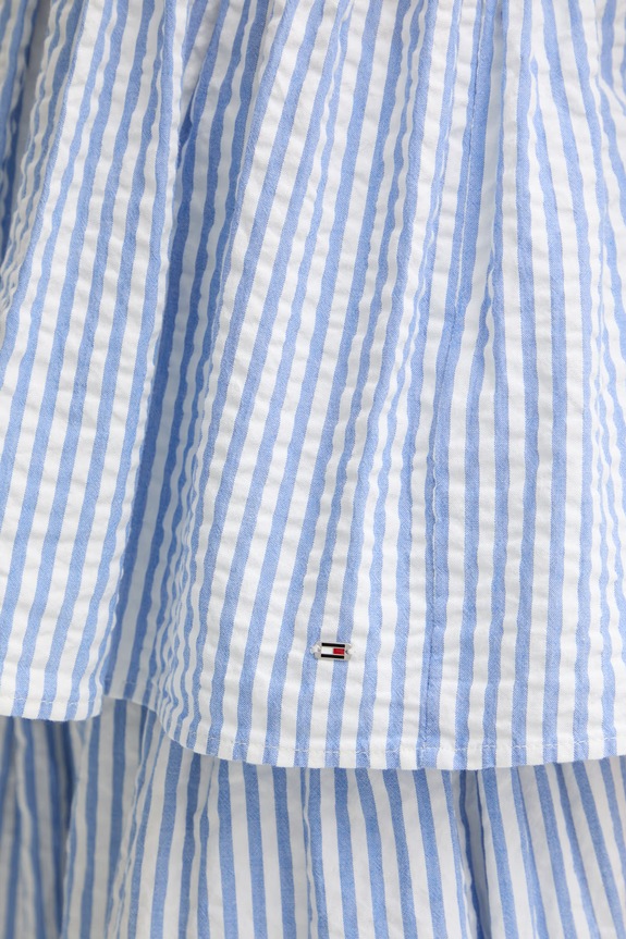 Tommy Hilfiger τοπ γυναικείο βαμβακερό με ελαστάν SUMMER WW0WW50543 μπλε