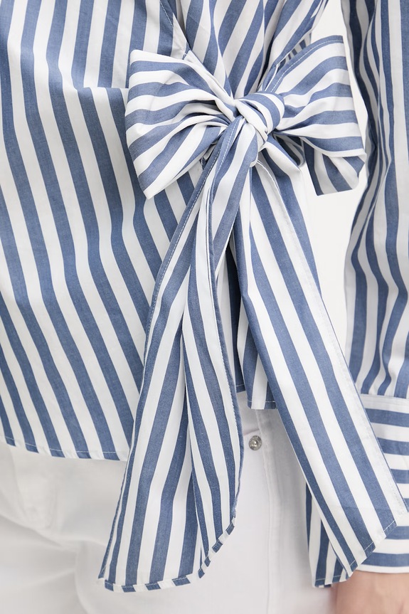 Tommy Hilfiger zavinovacia blúzka dámska bavlnená WW0WW49650 modrá