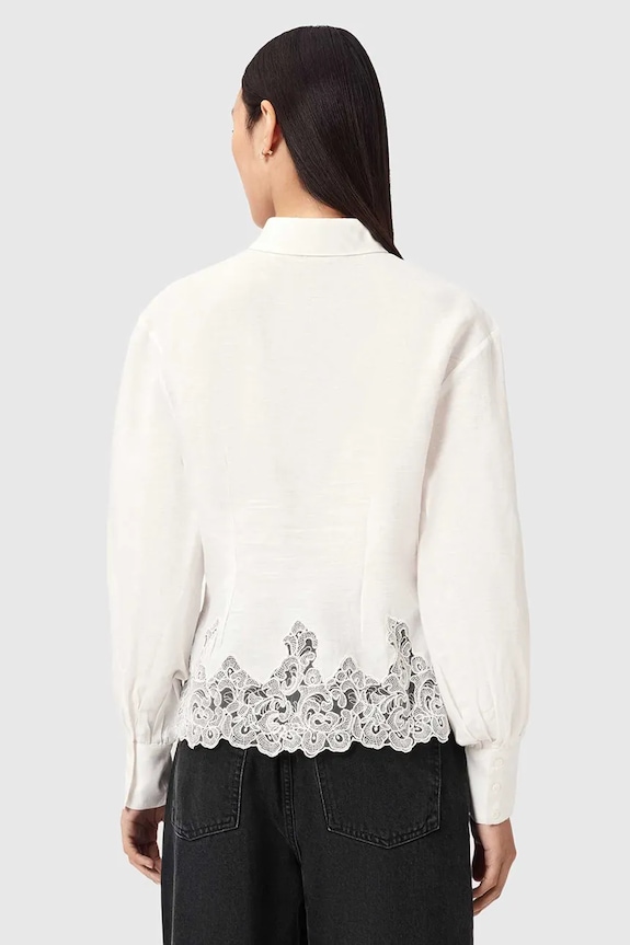 AllSaints Πουκάμισο γυναικείο με λινό CAROL W040PE λευκό SS26