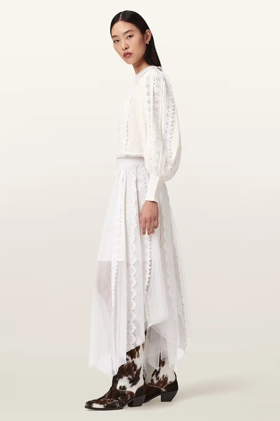 AllSaints bluzka bawełniana HART W052PE biały