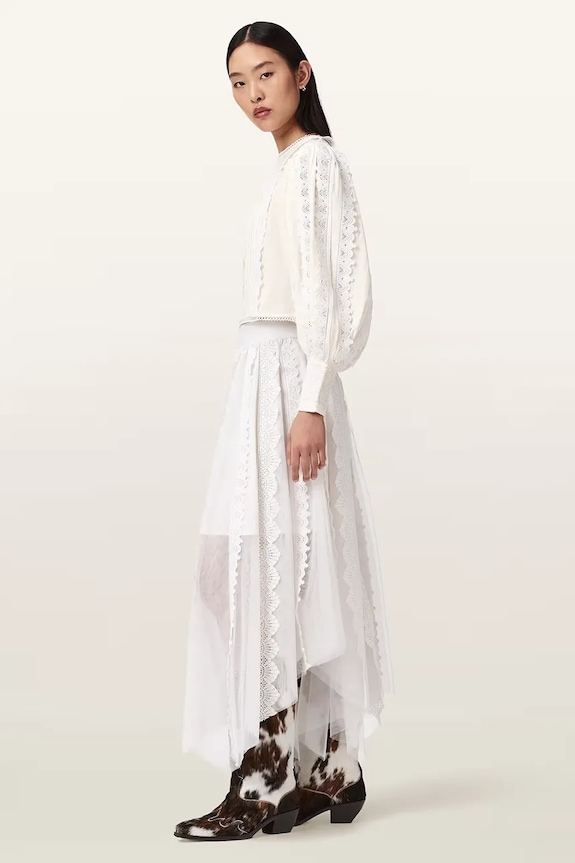 AllSaints bluzka bawełniana HART W052PE biały