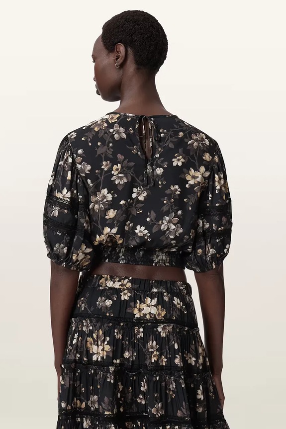 Μπλουζάκι AllSaints PEONY W071PE μαύρο SS26