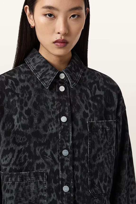 Дънкова риза AllSaints NICKY черен W121PE