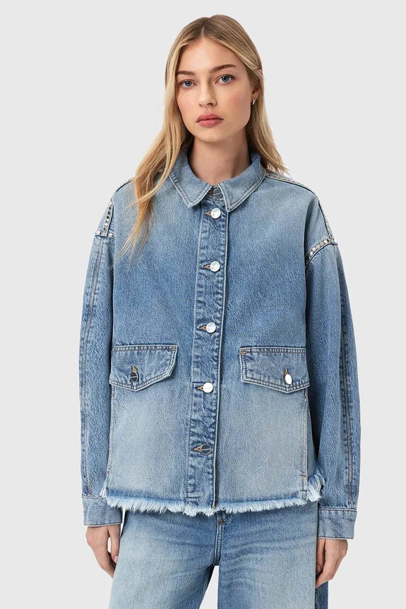 Τζιν πουκάμισο AllSaints HETTIE casual μπλε W113PE