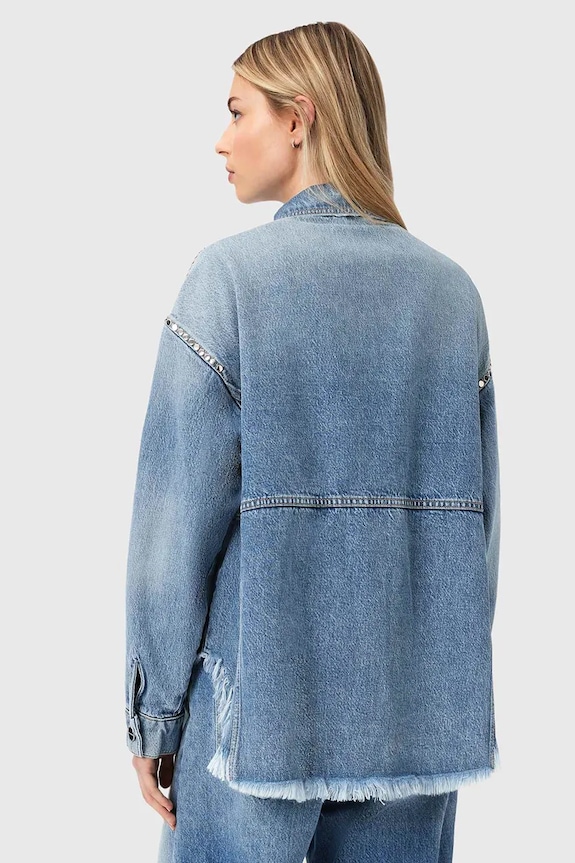 Τζιν πουκάμισο AllSaints HETTIE W113PE μπλε SS26