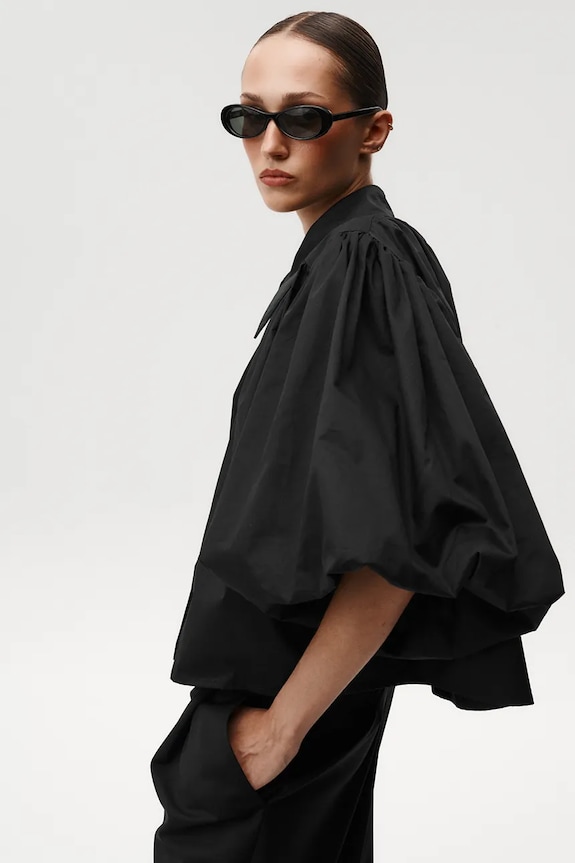 Undress Code bluză din bumbac Buonasera Shirt uni negru 1194