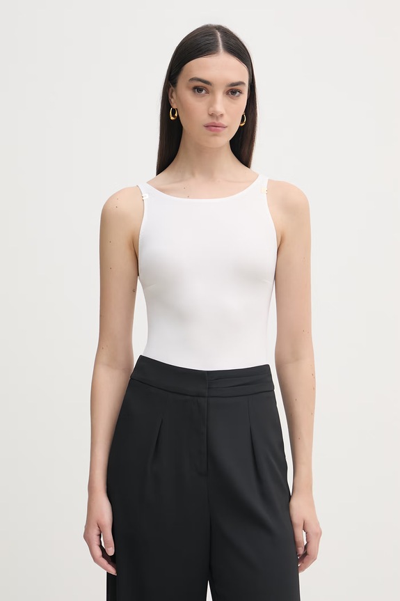 Elisabetta Franchi bodi ženski viskozni bež BO03462E2