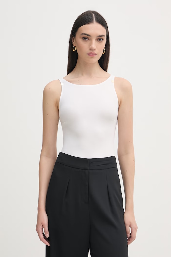 Elisabetta Franchi bodi ženski viskozni bež BO03462E2
