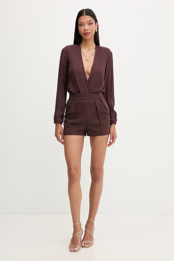 Elisabetta Franchi κορμάκι γυναικείο CB00762E2 καφέ SS26