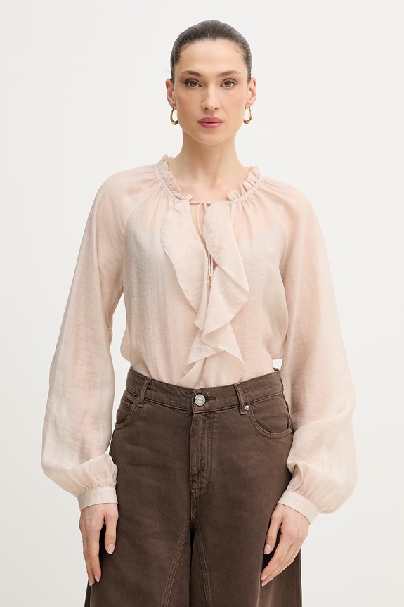 Guess dámska blúzka s volánom MAELYS béžová W6GH28.W1844