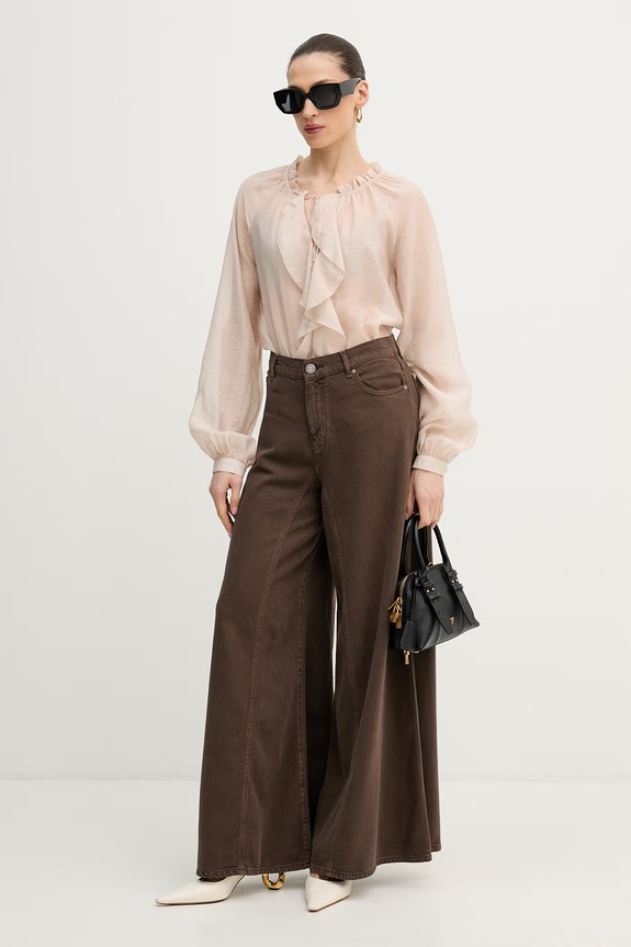 Guess dámska blúzka s volánom MAELYS W6GH28.W1844 béžová SS26