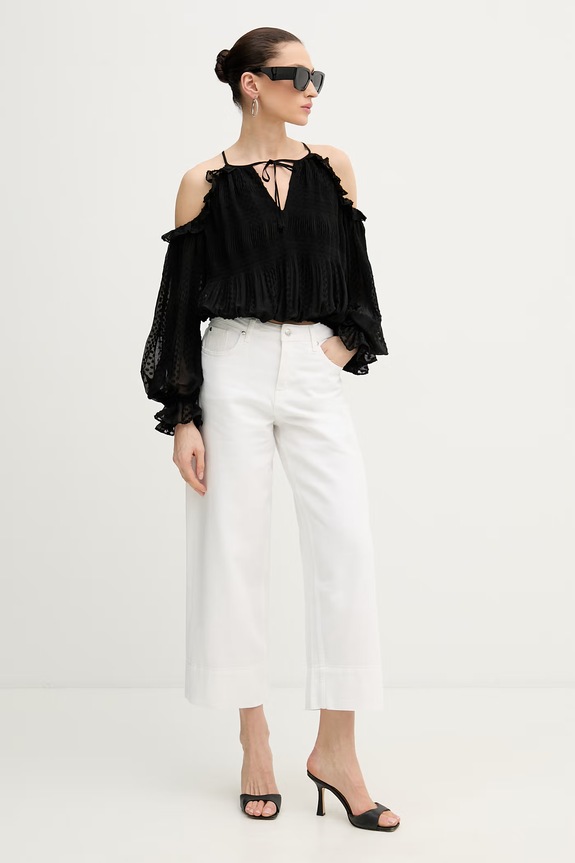 Guess bluzka z odkrytymi ramionami damska EMILIA W6GH61.W2041 czarny SS26