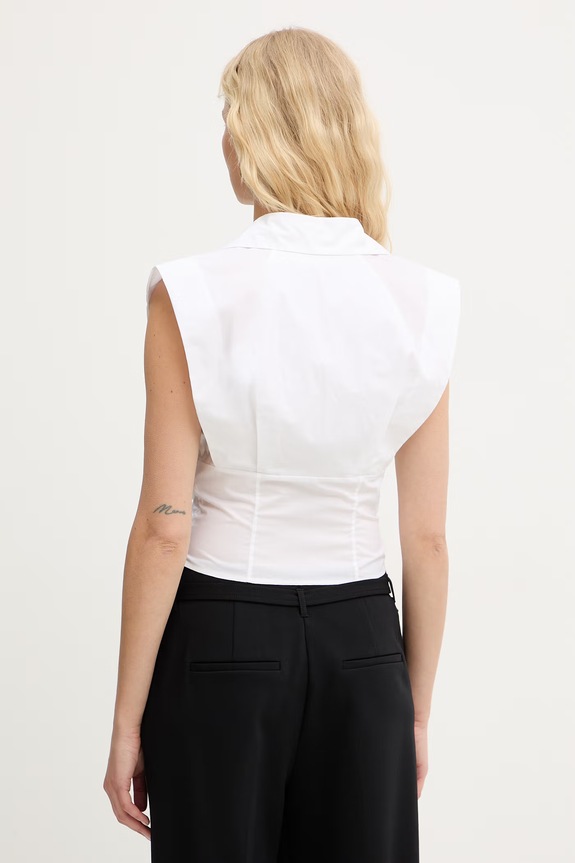 Odzież Guess bluzka koszulowa damska bawełniana CHERRY W6GH95.W2399 biały