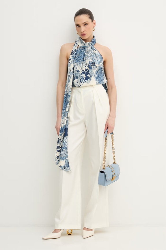 Guess bluzka z odkrytymi ramionami damska W6GHA2.W2463 niebieski SS26