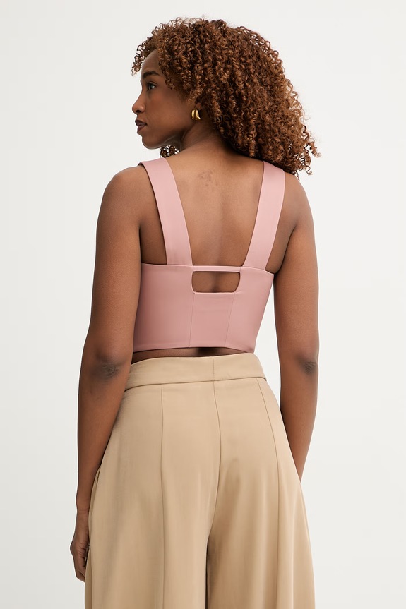 Odzież Patrizia Pepe top damski z wiskozy 2C1700.A736 różowy