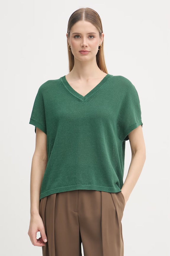 Marc Aurel sweter damski z bawełną zielony 8362A11146