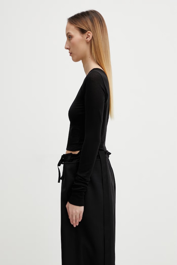 Rick Owens DRKSHDW bluzka bawełniana Ziggy DS01F4214.BH czarny SS26