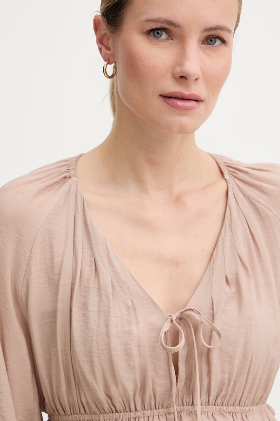 Gaudi bluzka damska z wiskozy beżowy 611FD45032