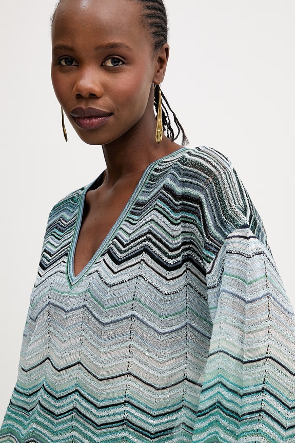 Missoni bluza albastru DS26SJ0F.BK01H9