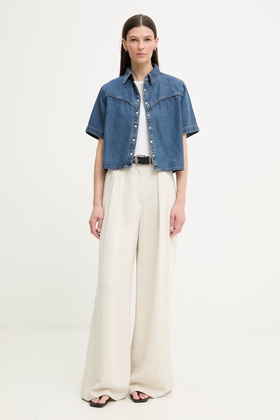 Levi's košeľa dámska rifľová LOGAN SS DENIM 005CR modrá SS26