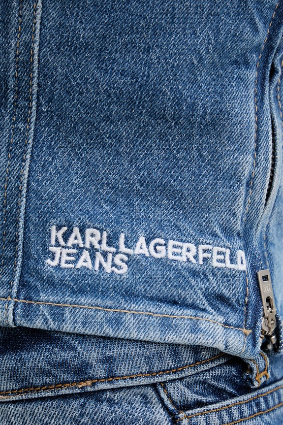 Karl Lagerfeld Jeans korzetová blúzka dámska bavlnená B2W11042 modrá