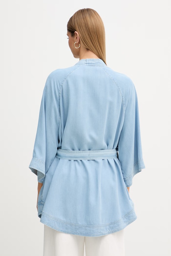 Odzież Blugirl Blumarine kardigan damski z lyocellu RA6077.D5049 niebieski