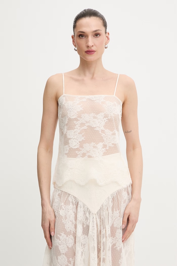Bardot bluză uni bej 60358TB