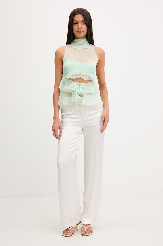 Bardot bluzka z falbanką damska 60384TB zielony SS26