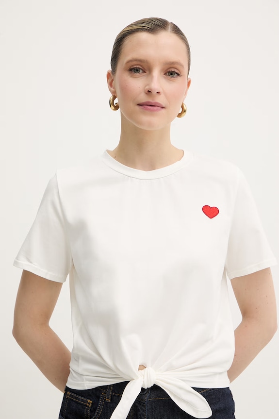 Morgan t-shirt damski z bawełną beżowy DANNY