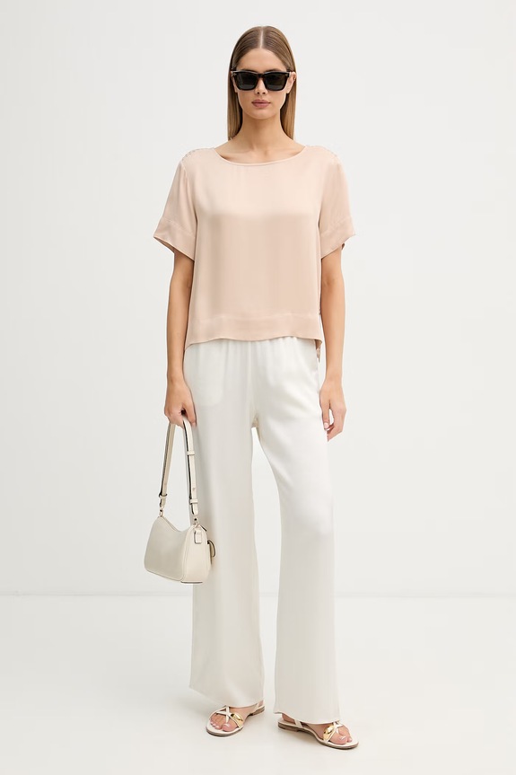 Sisley Μπλούζα Γυναικεία από βισκόζη 52BZLQ0AY μπεζ SS26
