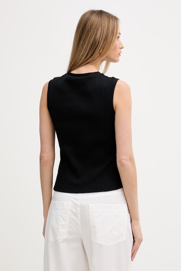 Îmbrăcăminte Sisley top pentru femei cu bumbac 3OJJLH01B negru