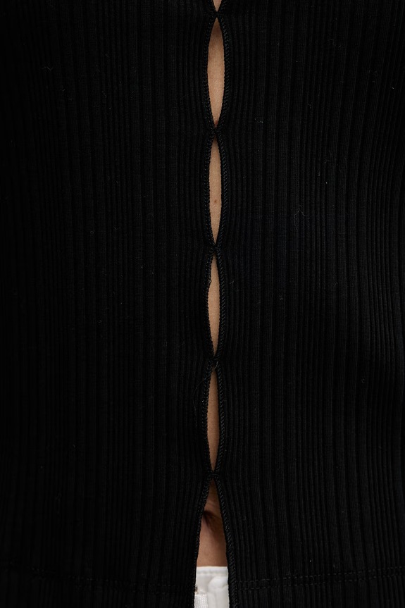 Sisley top pentru femei cu bumbac 3OJJLH01B negru
