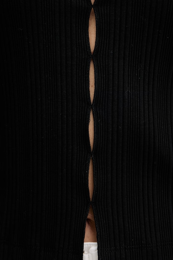 Sisley top pentru femei cu bumbac 3OJJLH01B negru