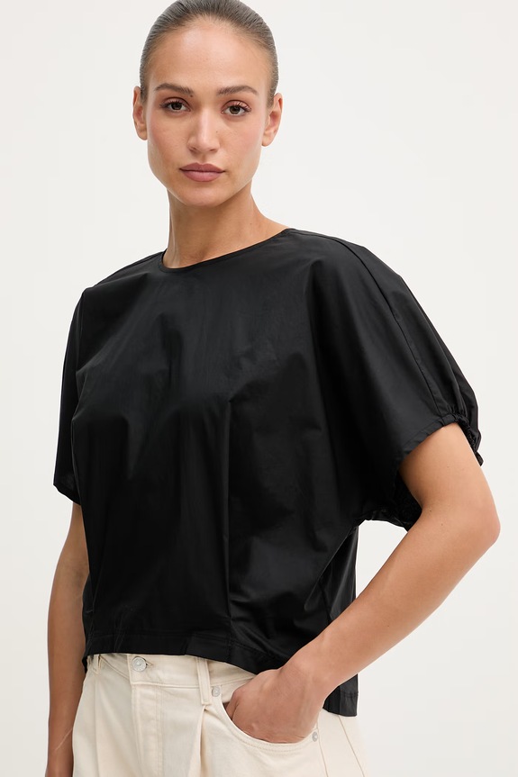 Sisley μπλούζα γυναικεία βαμβακερή μαύρο 5HDLLQ0B2