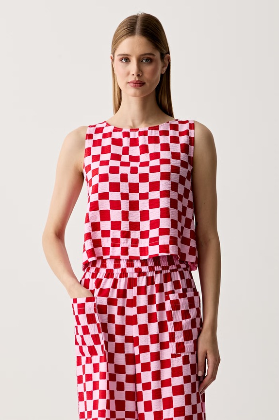 United Colors of Benetton μπλούζα γυναικεία με βισκόζη ροζ 5ZJBDQ0EO