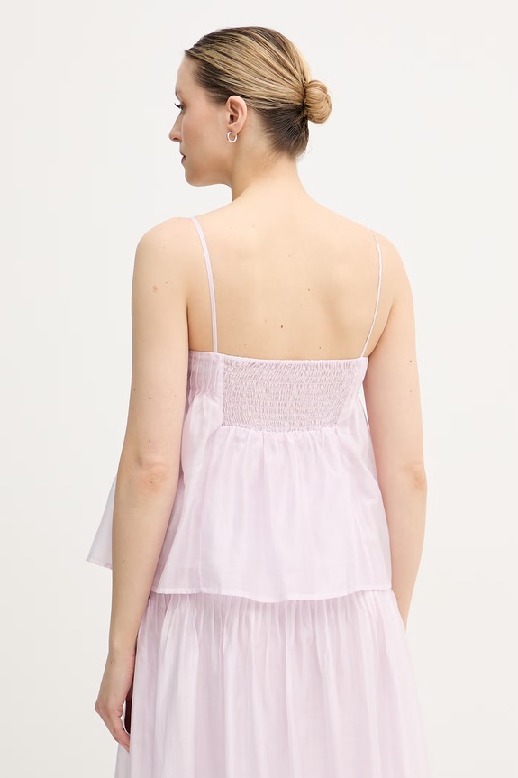 Ρούχα Hoss Intropia τοπ γυναικείο με lyocell 5873401 ροζ