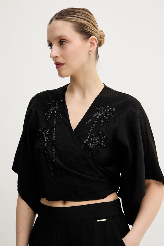 Lola Casademunt Bluză pentru femei, cu vâscoză negru LS2615009