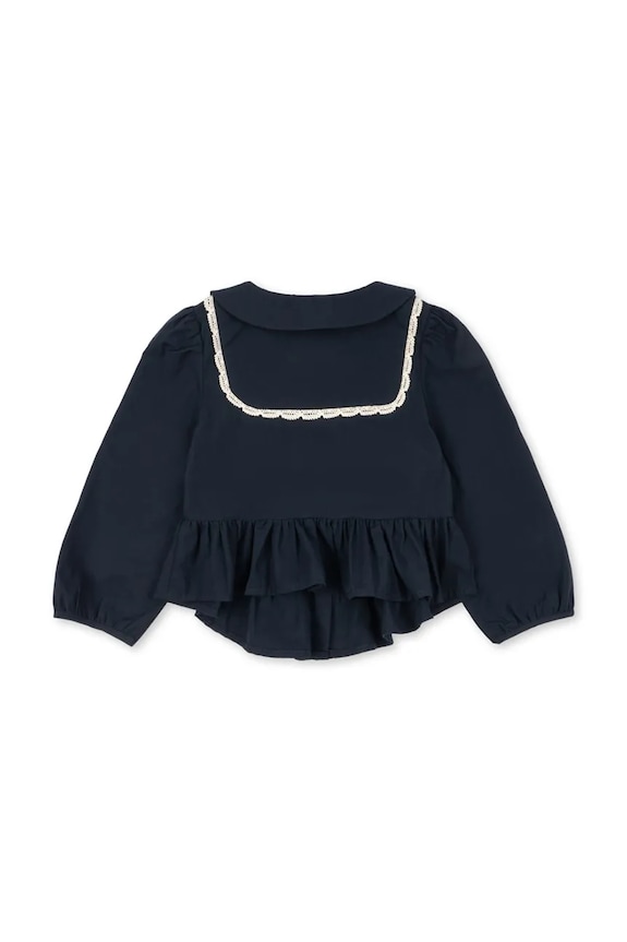 Dievča Detská bavlnená košeľa Konges Sløjd EMMY SHIRT GOTS KS104294.PreSpring tmavomodrá